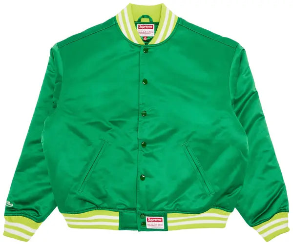 Supreme Mitchell & Ness Satin Varsity Jacket (FW24) - Green