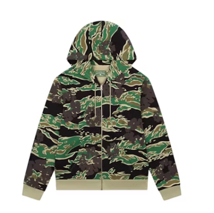 Denim Tears The Cotton Wreath Zip Sweatshirt - Green Camo
