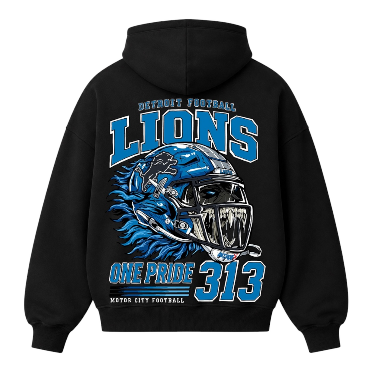 Detroit X Exclusive Lions 313 Black Heavyweight Hoodie
