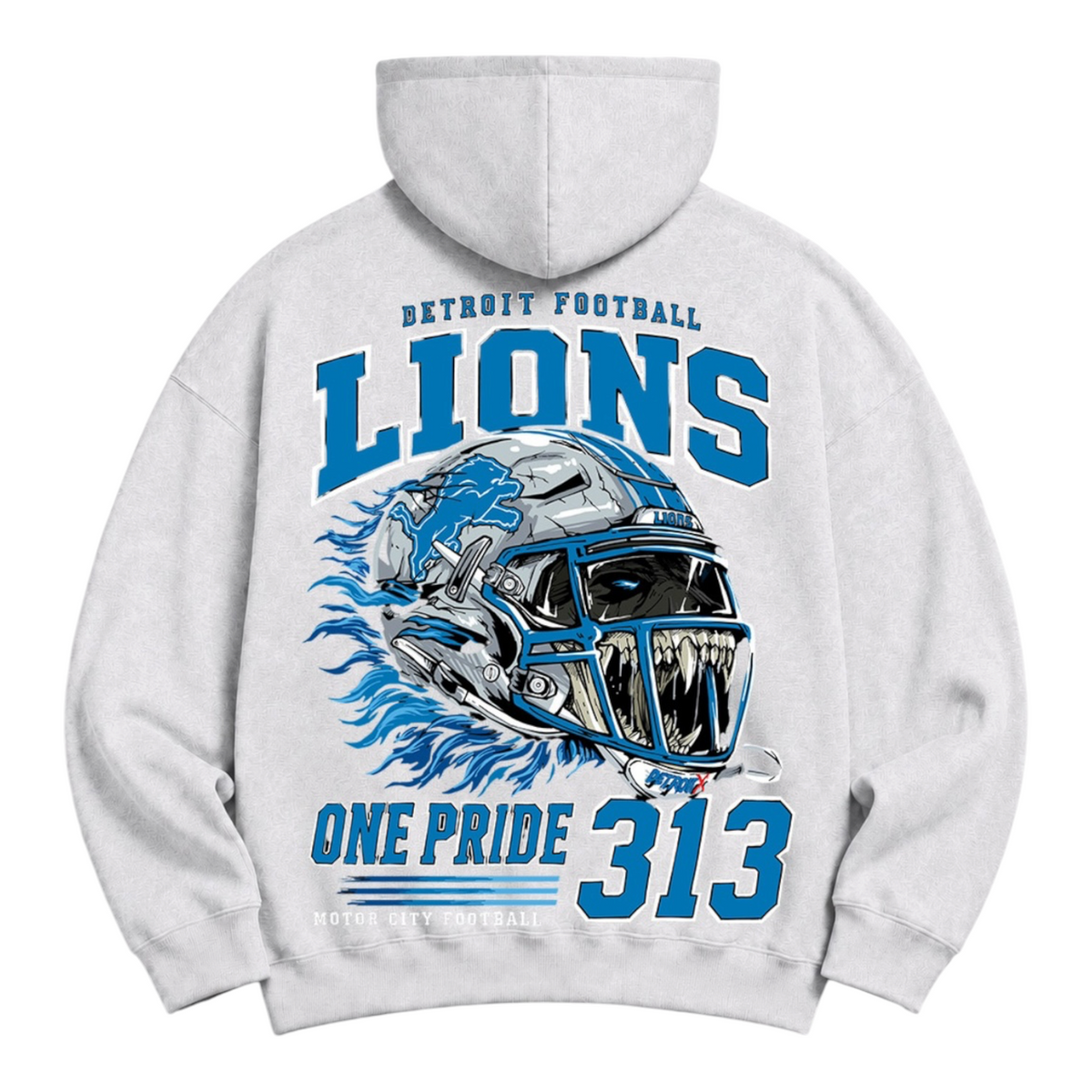 Detroit X Exclusive Lions 313 Grey Heavyweight Hoodie