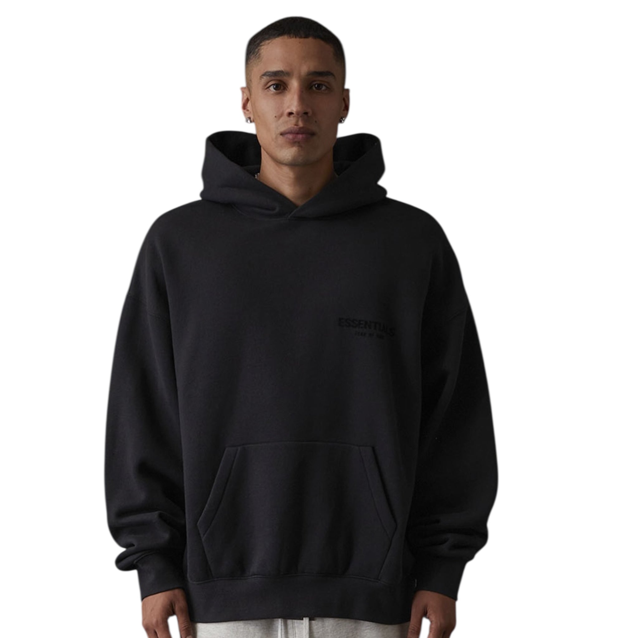 Fear Of God Essentials Hoodie & Sweatpant Set – Stretch Limo Black (XXS To XL)