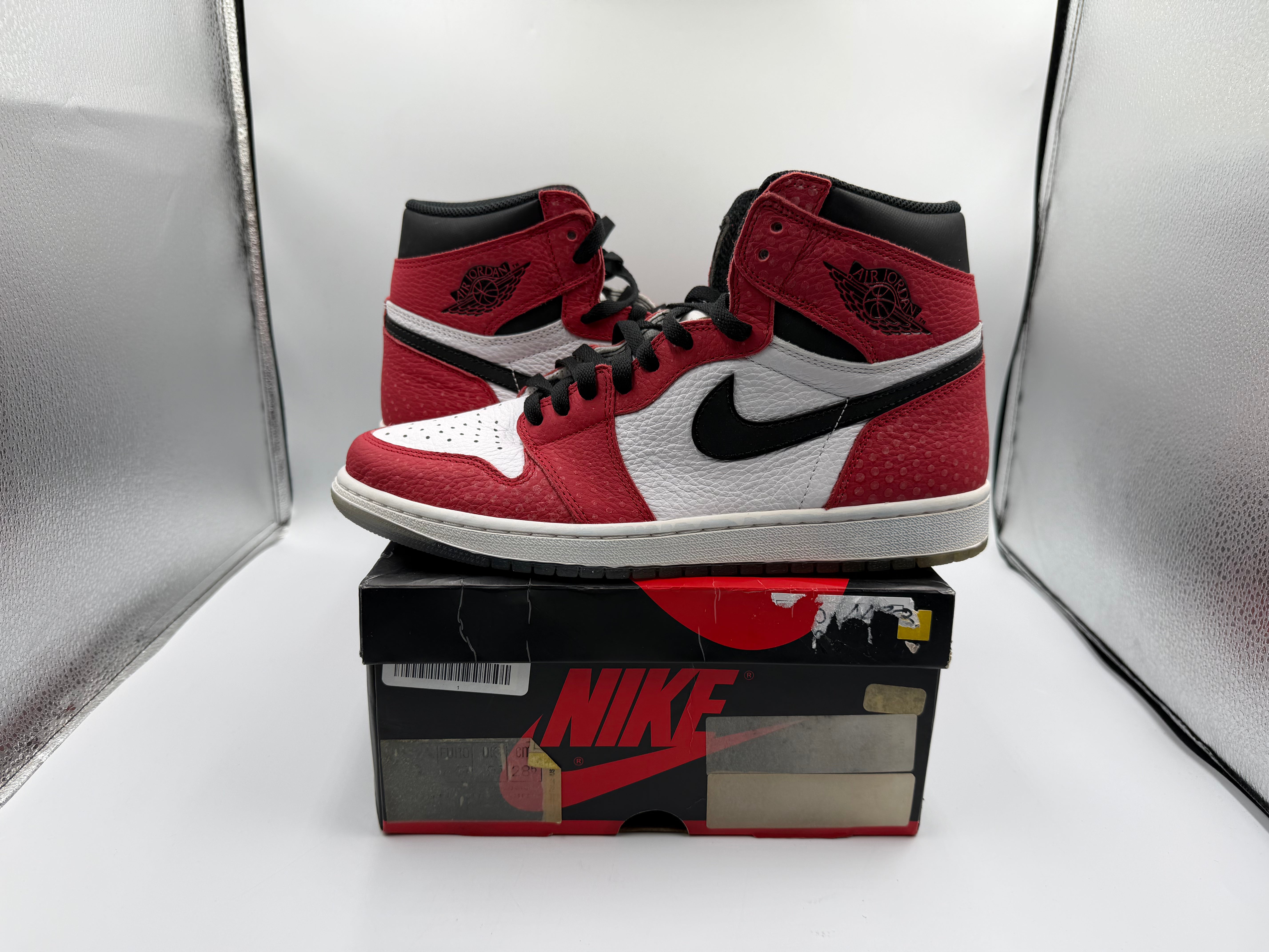 PRE OWNED Jordan 1 Retro High Spider-Man Origin Story