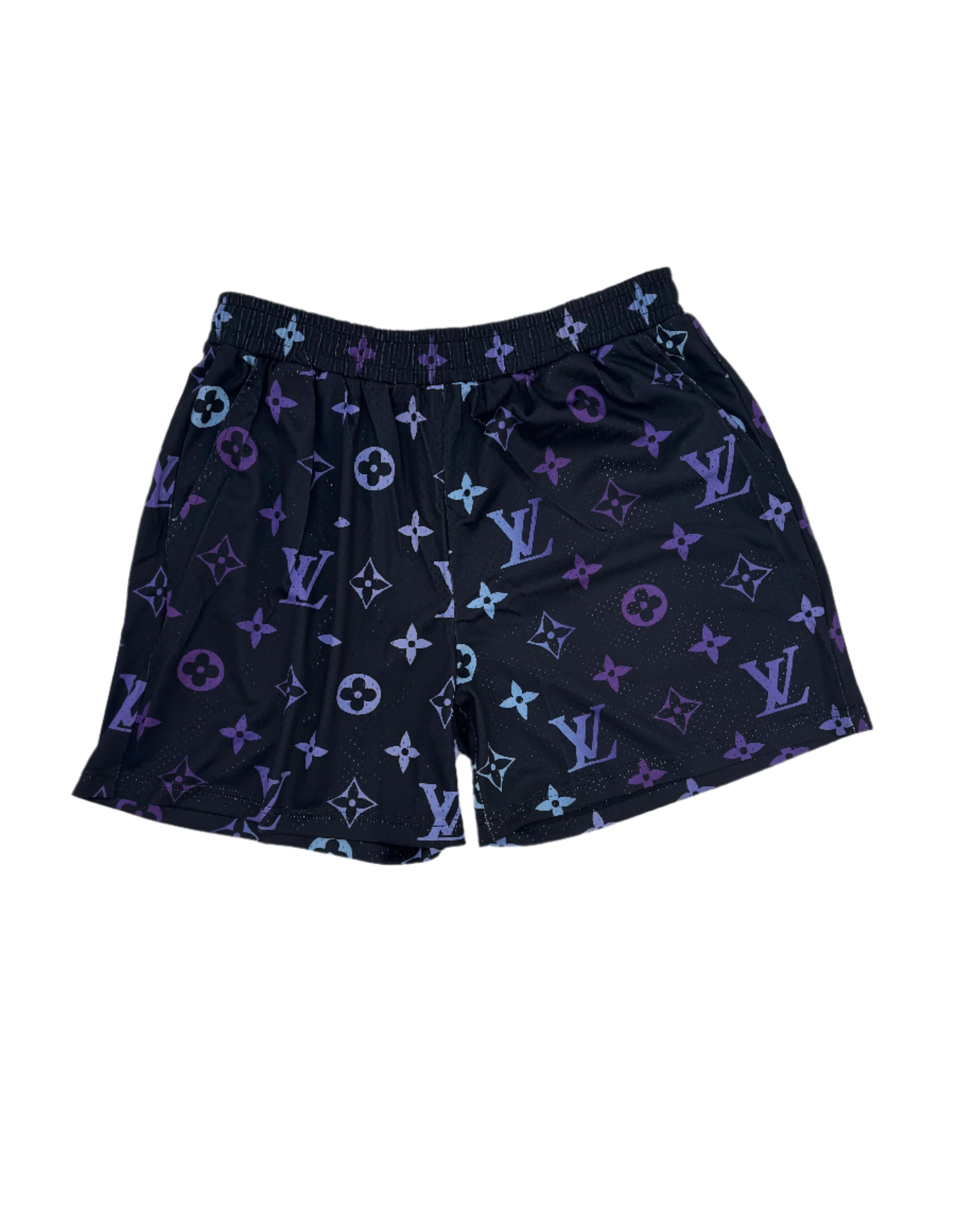 OB LV Purple & Teal Print Shorts