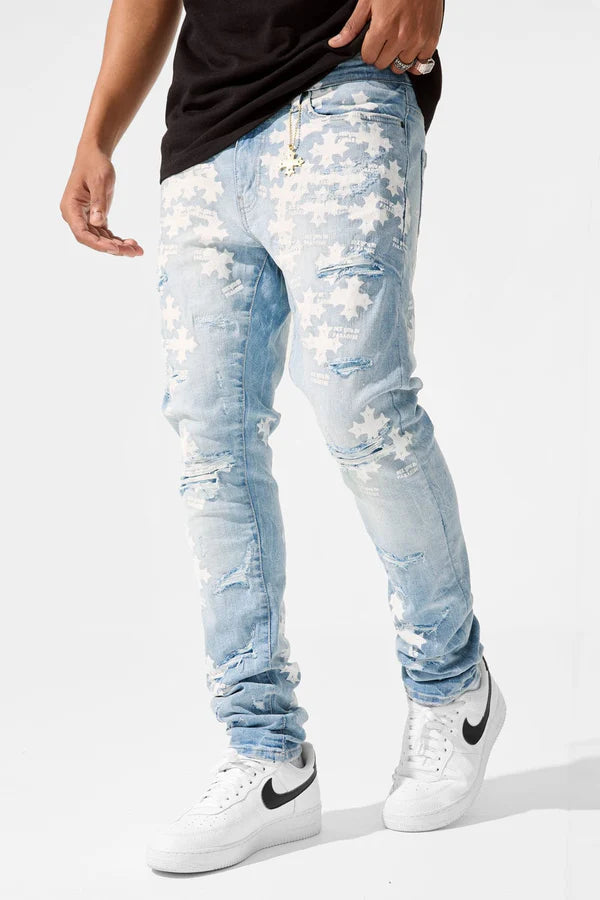Sean - Paradise Denim- blue and pink
