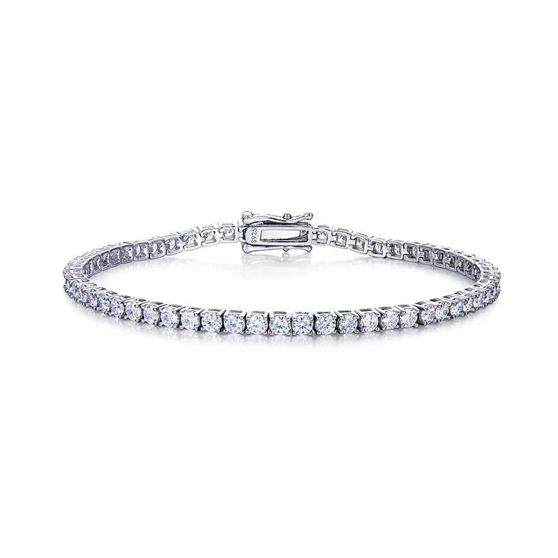 925 Silver 3mm Moissanite Tennis Bracelet – 7"