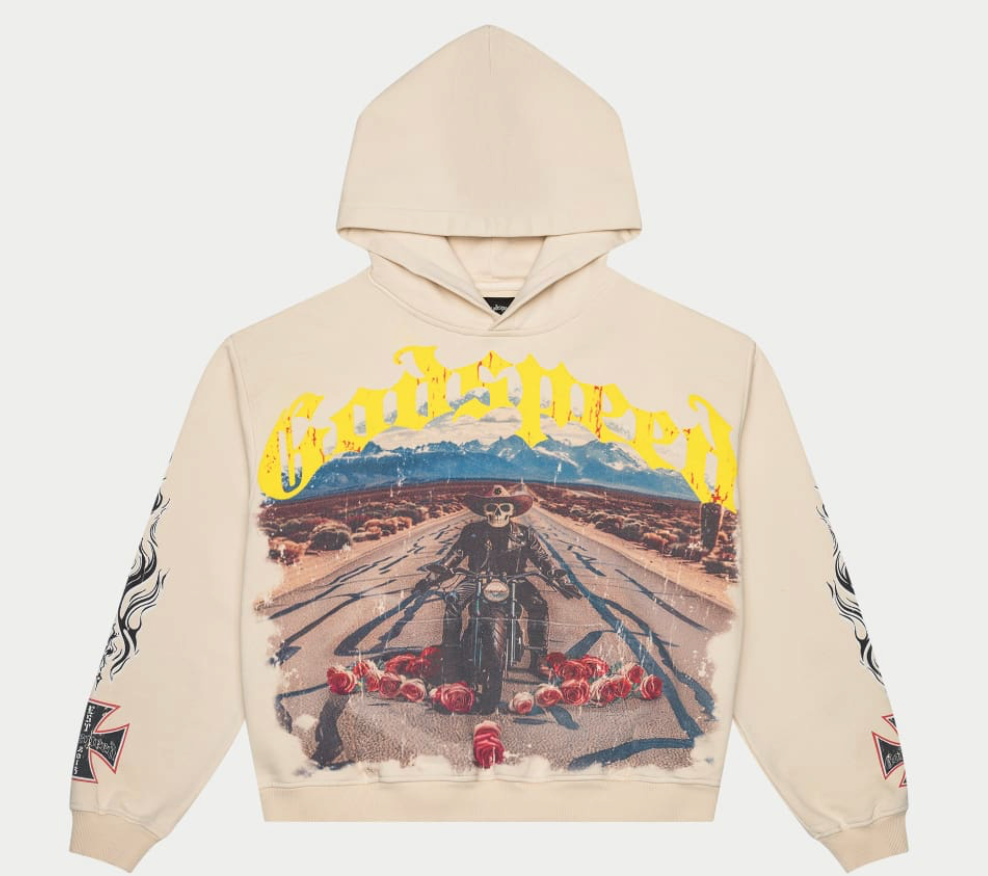 Godspeed - Long Lonely Road Hoodie ( Cream Wash )