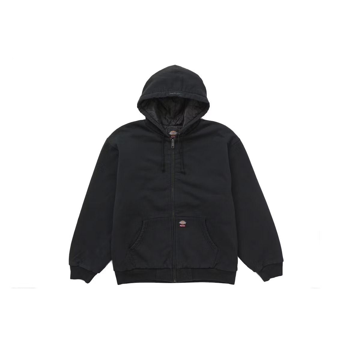 Supreme Dickies Quilted Lined Zip Up Hooded Sweatshirt Black