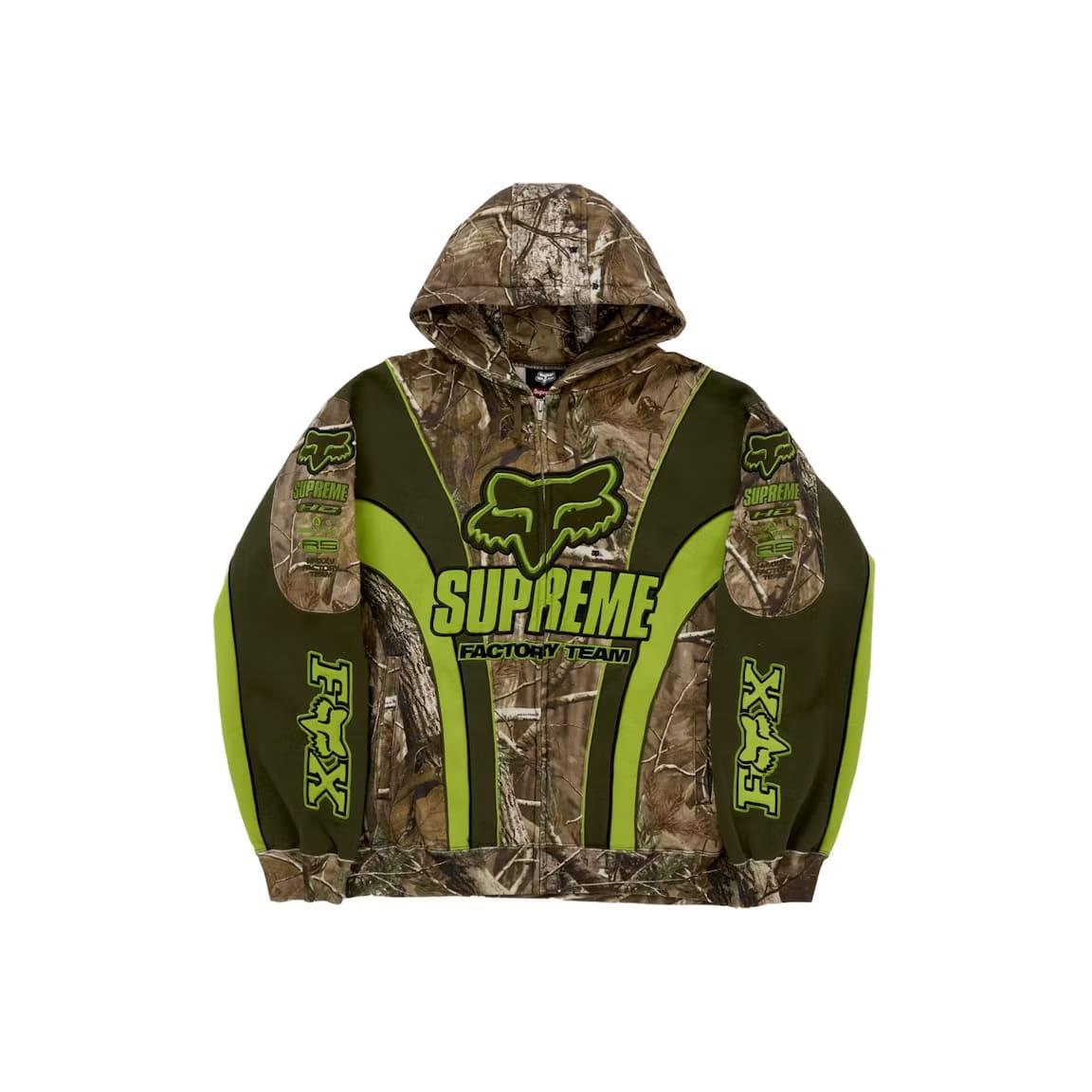 Supreme Fox Racing Zip Up Hooded Sweatshirt Realtree Hardwoods Camo
