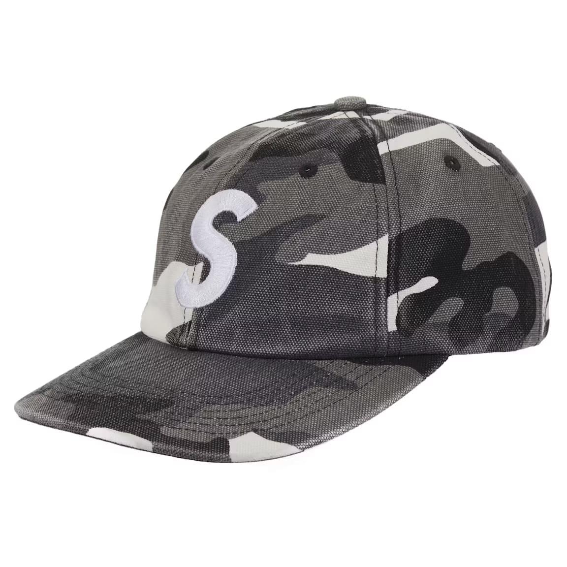 Supreme Pigment Coated Canvas S Logo 6-Panel Snow Camo