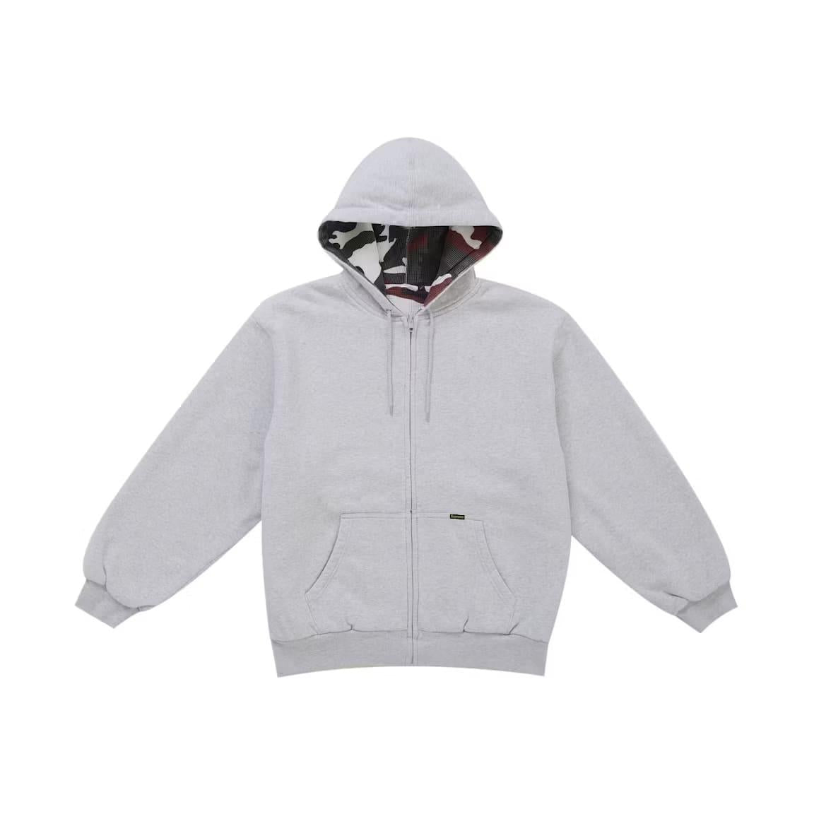 Supreme Reversible Work Zip Up Hooded Sweatshirt Heather Grey
