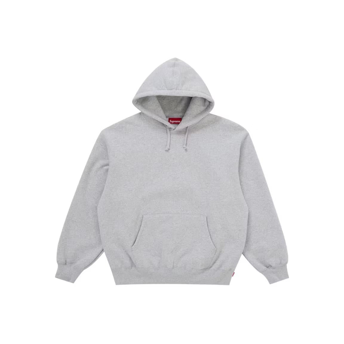 Supreme Satin Appliqué Hooded Sweatshirt (FW25) Heather Grey