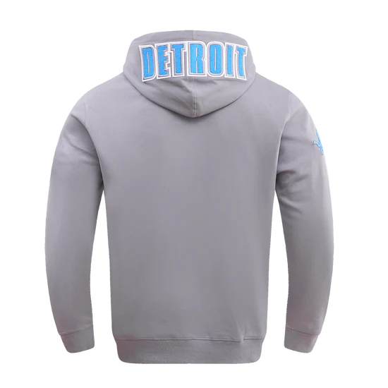 NFL DETROIT LIONS CLASSIC CHENILLE MEN'S DK PO HOODIE 'Grey'