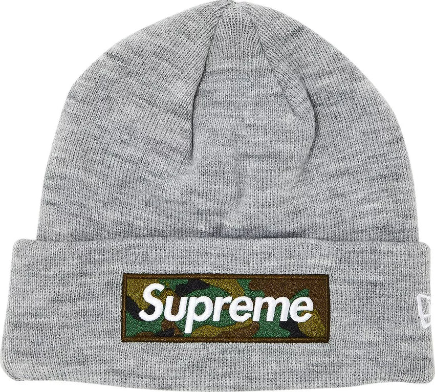 Supreme - New Era Box Logo Beanie 'Heather Grey'