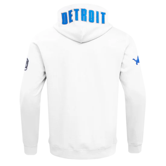NFL DETROIT LIONS CLASSIC CHENILLE MEN'S DK FZ PO HOODIE 'White'