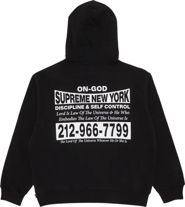 Supreme On God Hooded Sweatshirt - Black