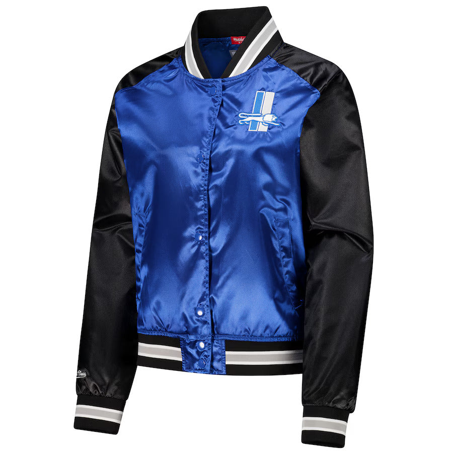 Mitchell & Ness Women's NFL Lightweight Satin Jacket Lions 'Blue'