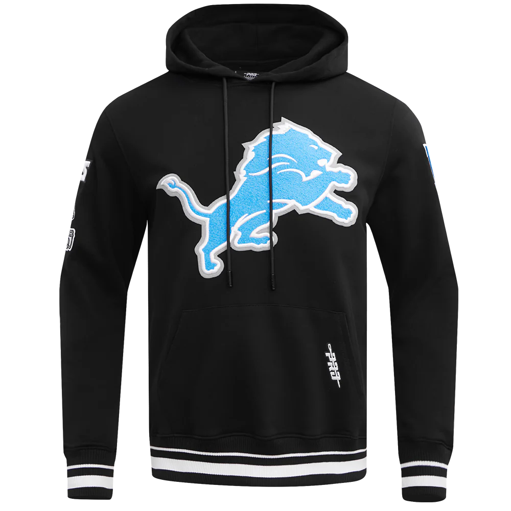 Pro Standard - NFL DETROIT LIONS MASHUP MEN'S RIB PULLOVER HOODIE - Black