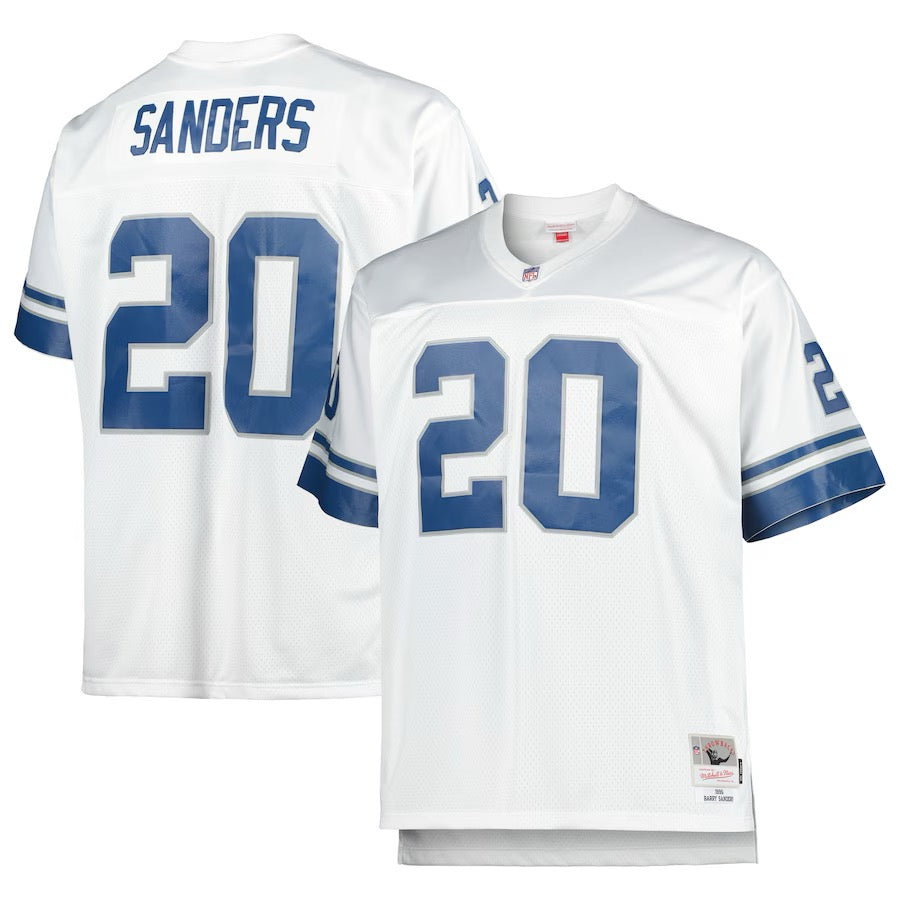 Mitchell & Ness Men's Barry Sanders Blue Detroit Lions 1996 Legacy Jersey - White