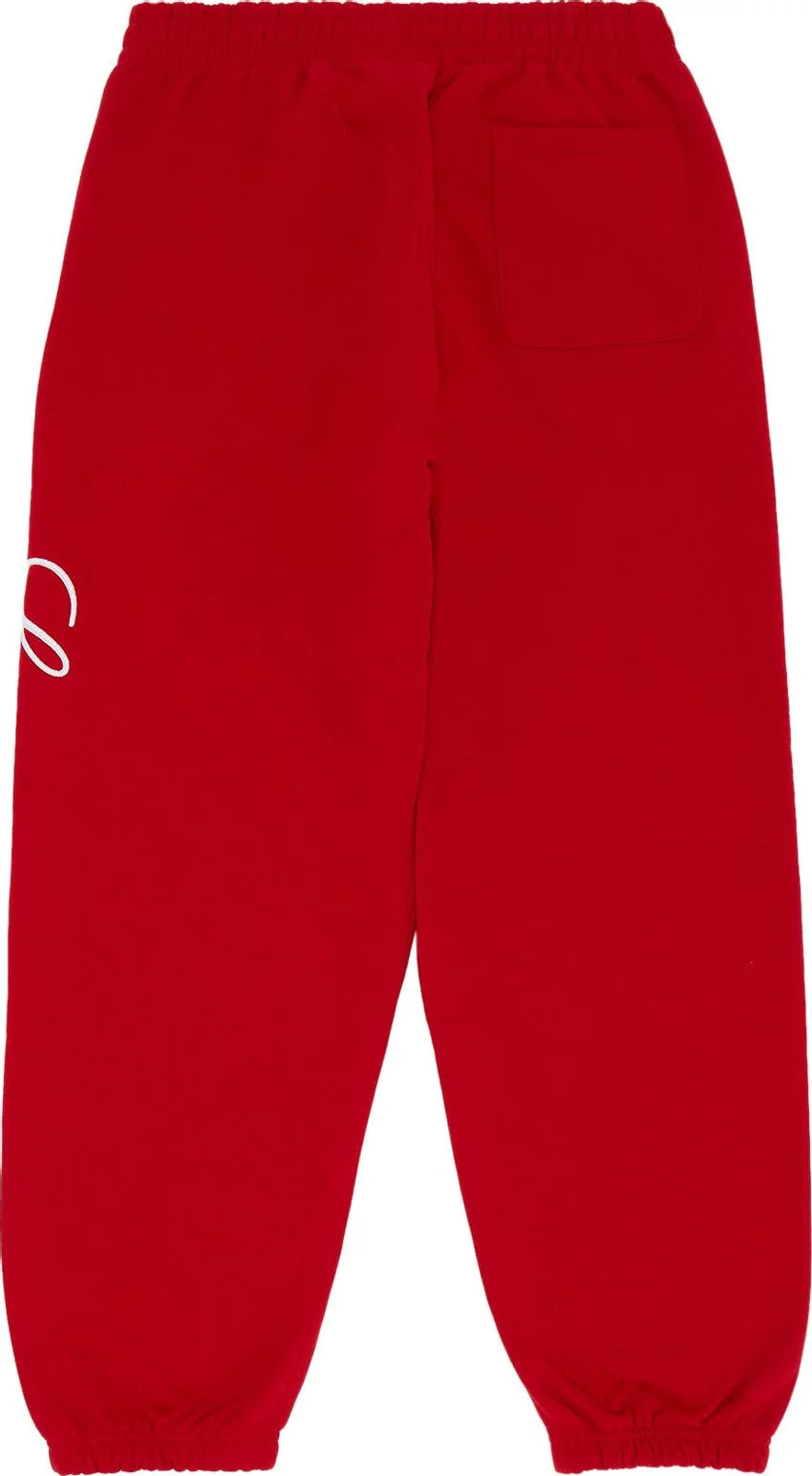 Supreme - Raised Script Sweatpant 'Red'