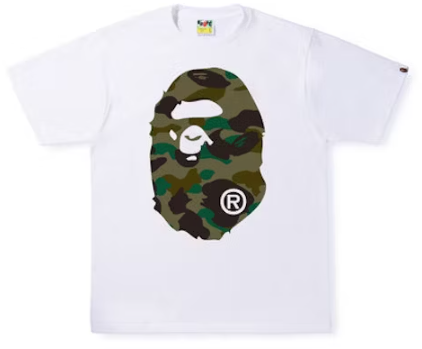 BAPE - 1st Camo Big Ape Head Tee White/Green