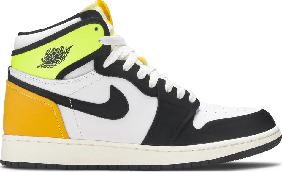 Jordan 1 Retro High White Black Volt University Gold (GS) - 575441-118