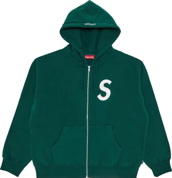 Supreme - S Logo Zip Up Hooded Sweatshirt 'Dark Green'