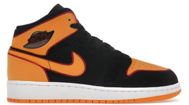 Jordan 1 Mid SE Black Vivid Orange (GS) - FJ4924-008