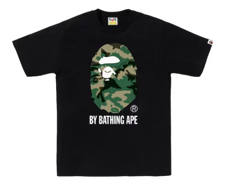 BAPE Woodland Camo By Bathing Ape Tee 'Black'