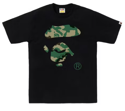 BAPE - Woodland Camo Ape Face Tee 'Black'