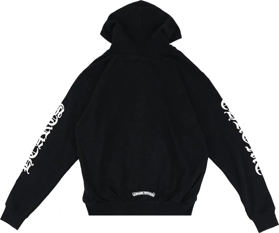 Chrome Hearts - Letters Sleeve Fleece Zip Up Hoodie 'Black/White'